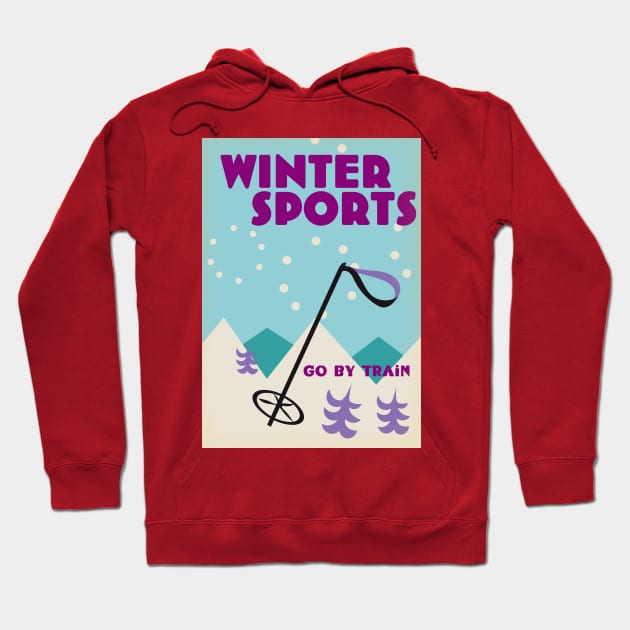 Winter Sports retro style poster Hoodie by nickemporium1